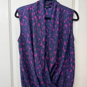Elegant Pink and Navy Women's Blouse